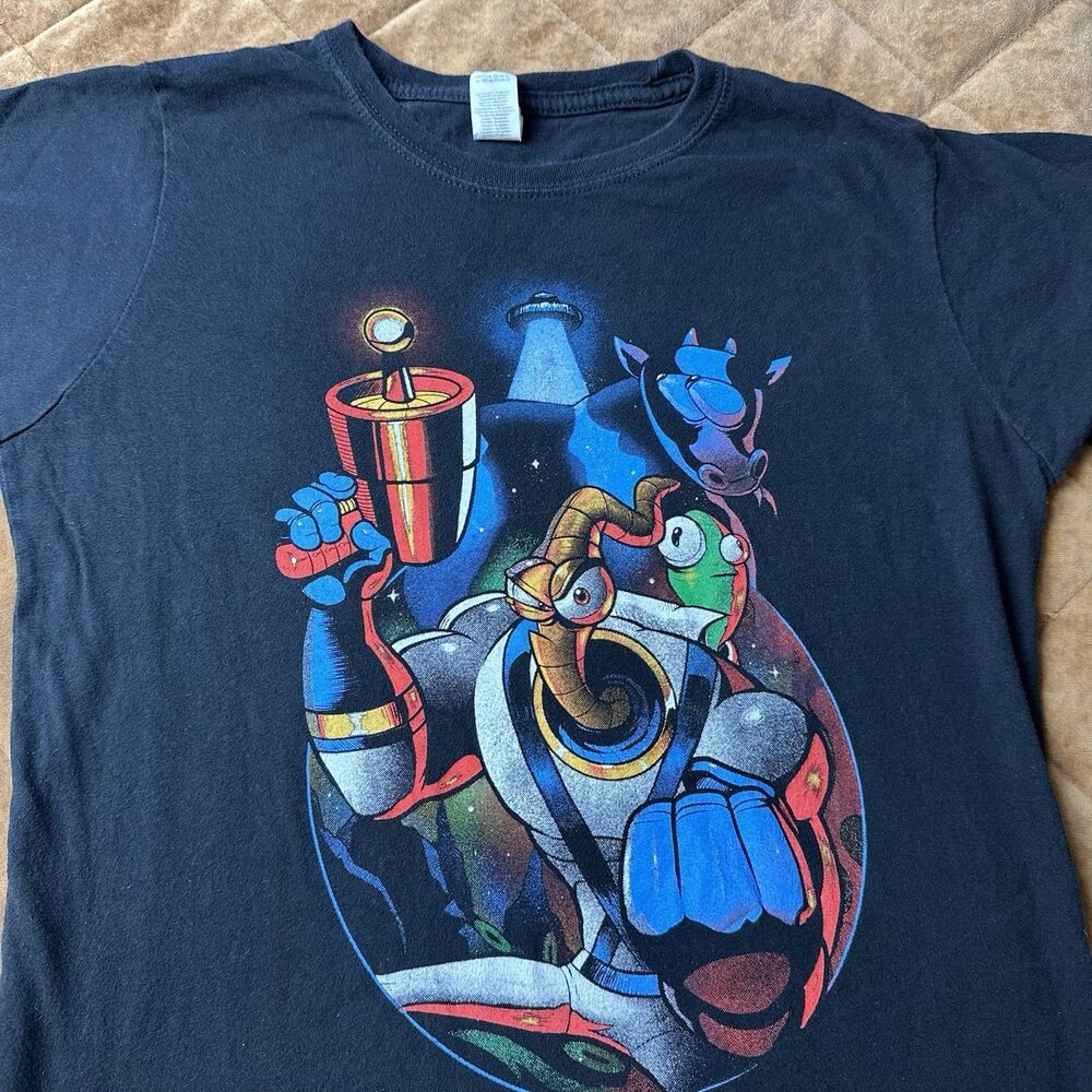 Earthworm Jim UFO T Shirt Women’s XL Video Game T Shirt
